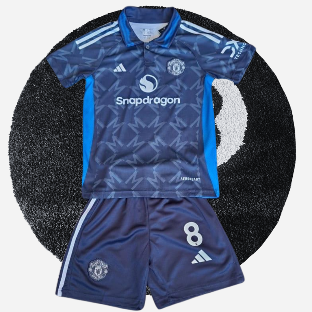 Manchester United 24/25 Away "Fernandes" Kids Football Kit