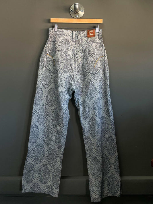 Vintage Patterned Jeans - 34 (Large)