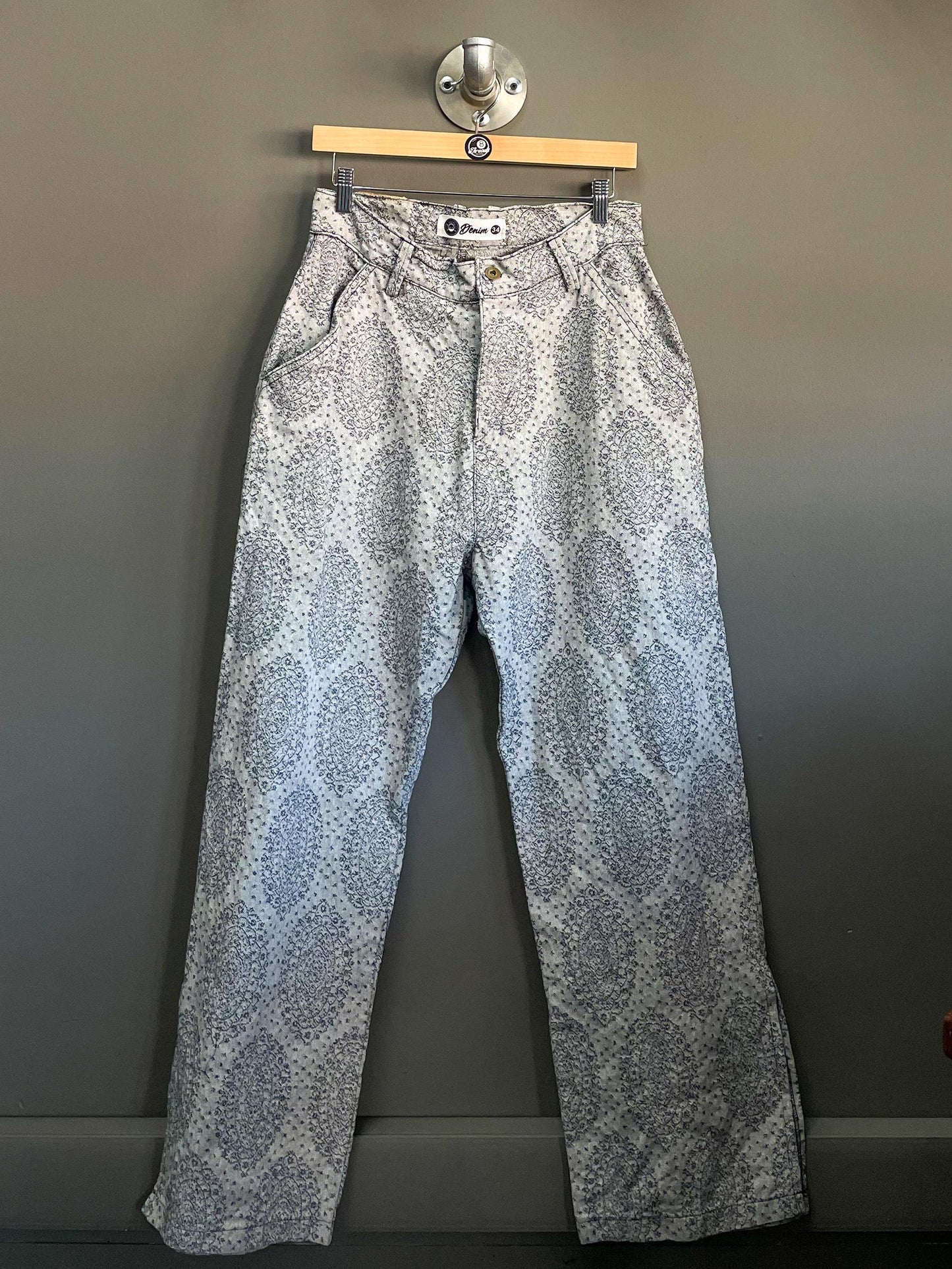 Vintage Patterned Jeans - 34 (Large)