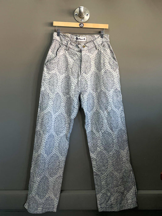 Vintage Patterned Jeans - 34 (Large)