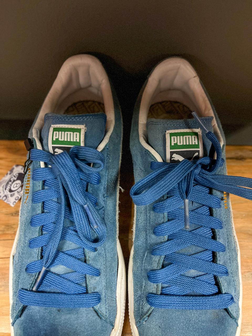 Puma Suede Blue & White Classic Sneakers - Size UK11