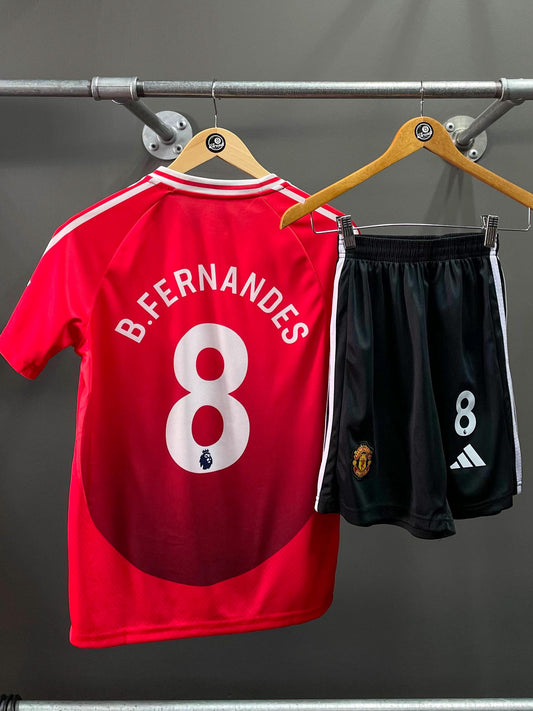 Manchester United 24/25 Home "Fernandes" Kids Football Kit