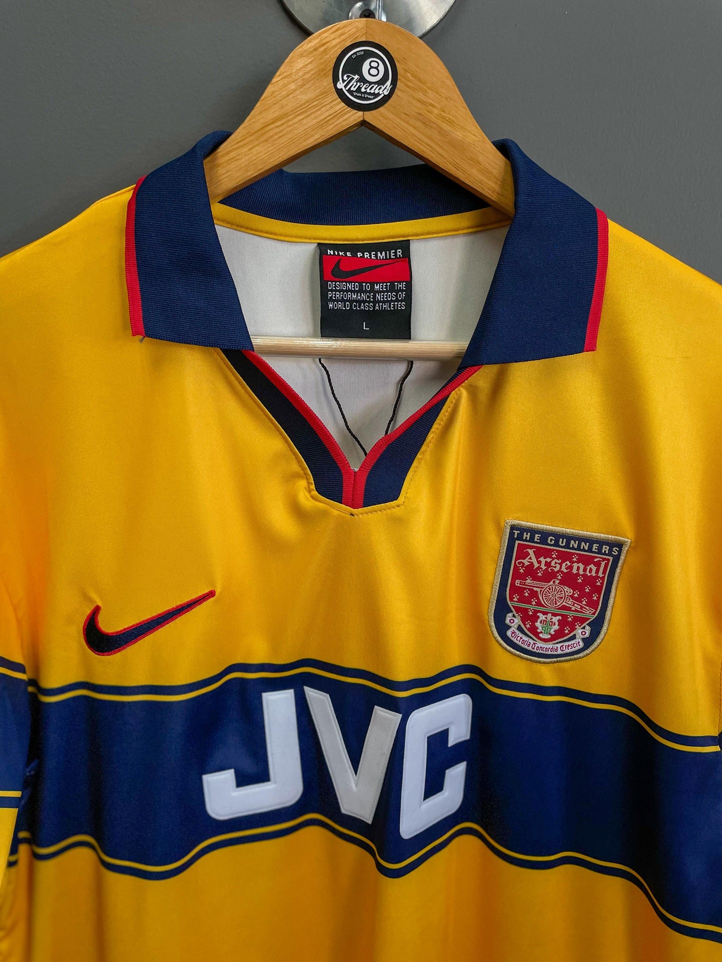 Arsenal FC 1998/99 Away Retro Nike JVC Football Jersey