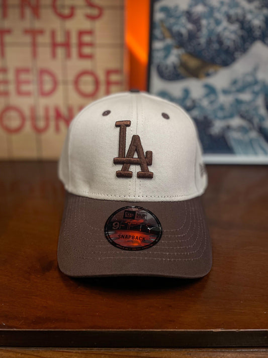 LA Los Angeles New Era 9FIFTY Curved Peak Cap - Brown/Cream