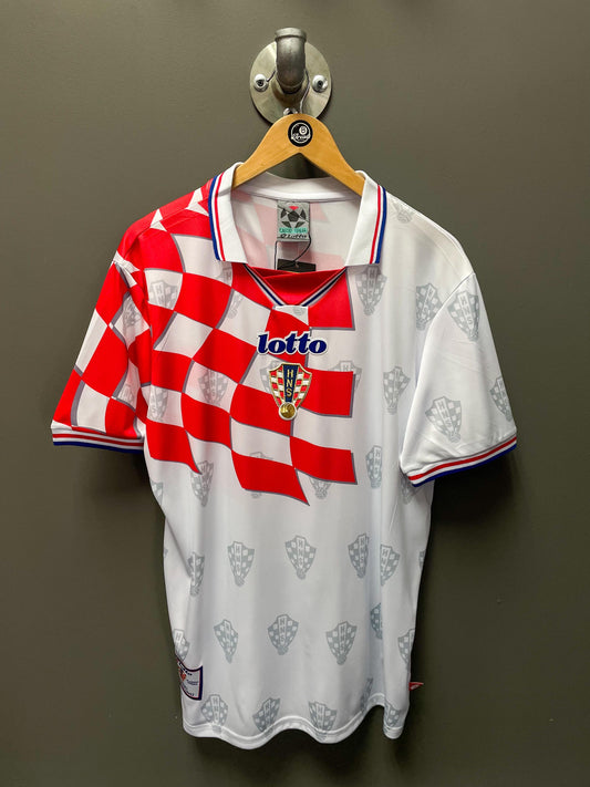 Croatia 1998 Home Lotto Retro Football Jersey - Large