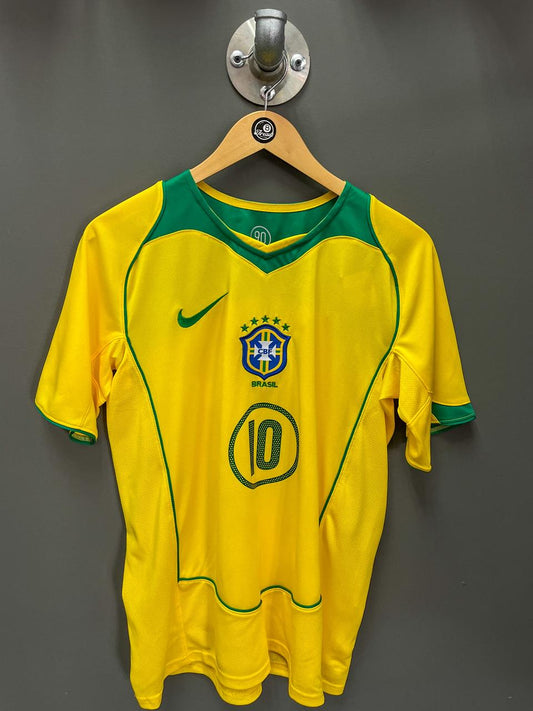 Brazil 2004 Home Nike T90 "Ronaldinho" Retro Football Jersey - Medium