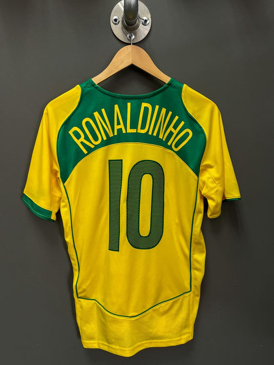 Brazil 2004 Home Nike T90 "Ronaldinho" Retro Football Jersey - Medium