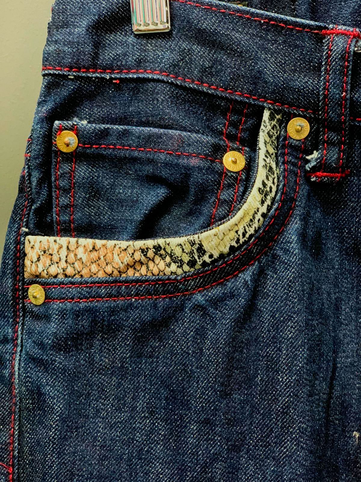Evisu Japanese "Snake Skin" Denim Jeans - 28x32 (Extra Small)