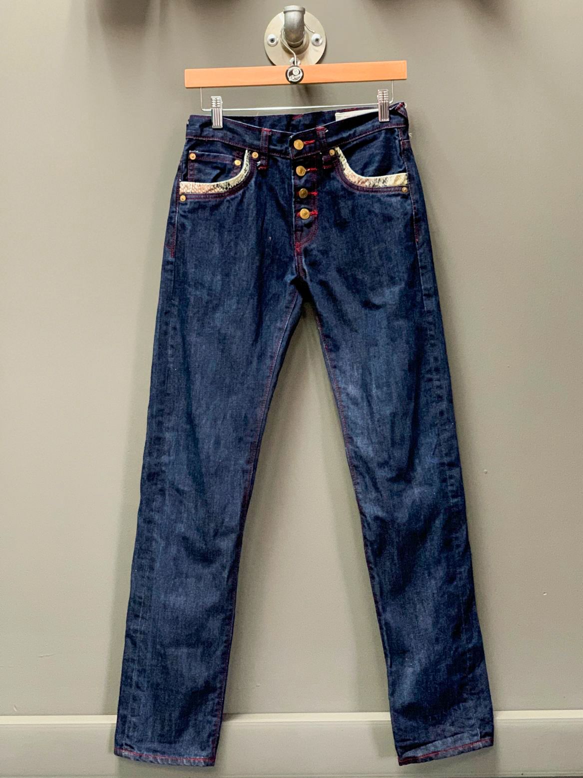 Evisu Japanese "Snake Skin" Denim Jeans - 28x32 (Extra Small)