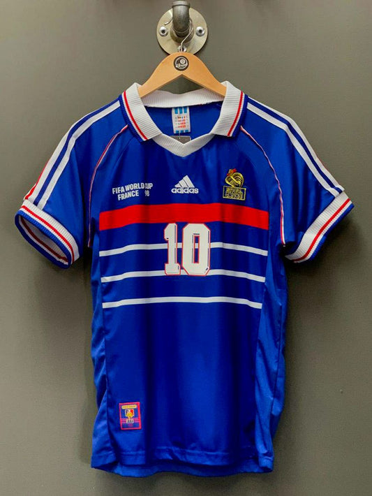 France 1998 World Cup Adidas Home "Zidane 10" Retro Football Jersey - Medium