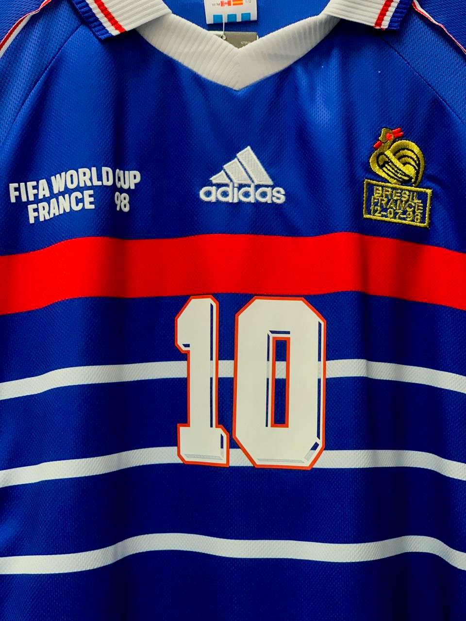 France 1998 World Cup Adidas Home "Zidane 10" Retro Football Jersey - Medium