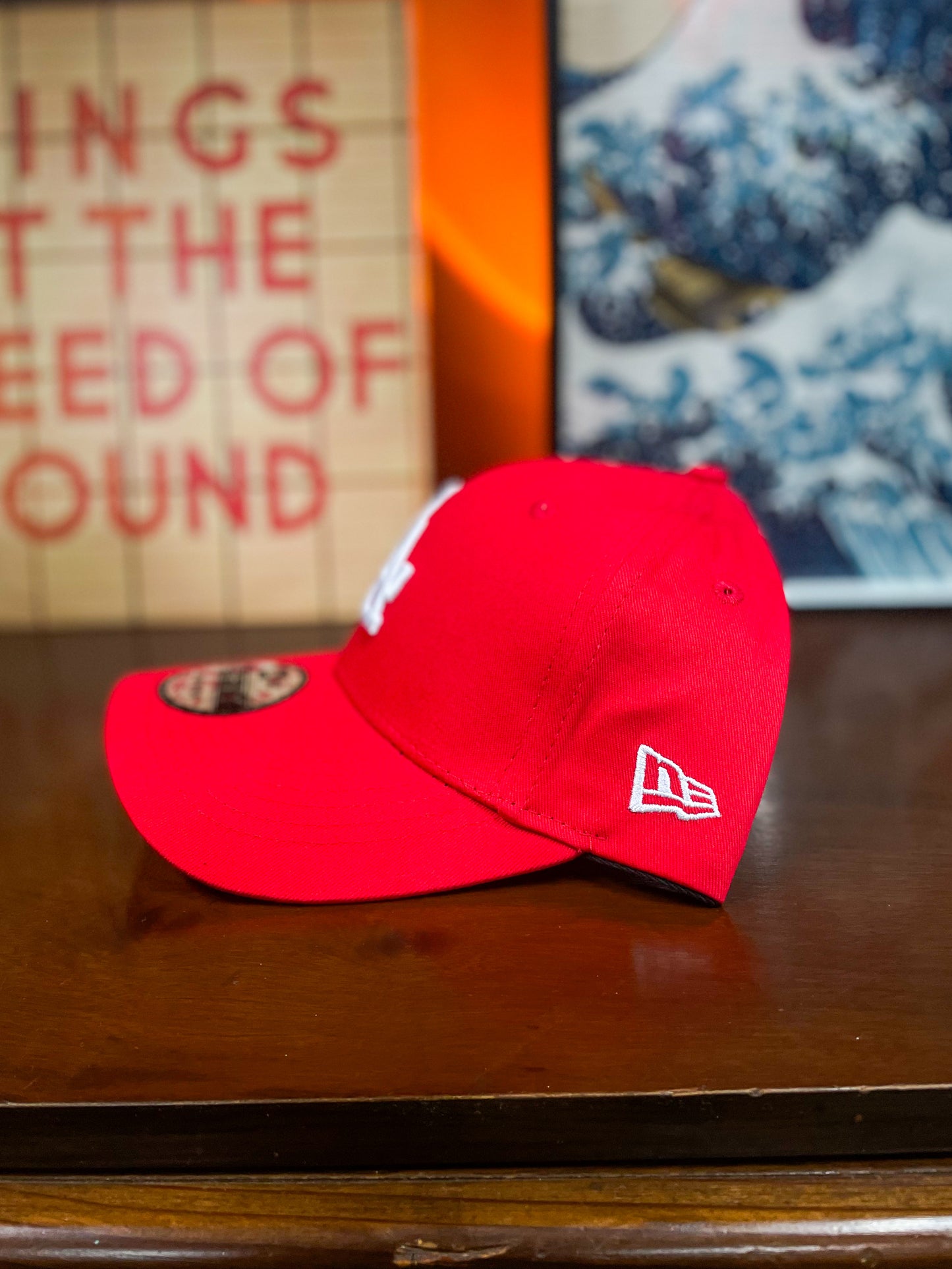 LA New Era 9FIFTY Curved Peak Cap - Red