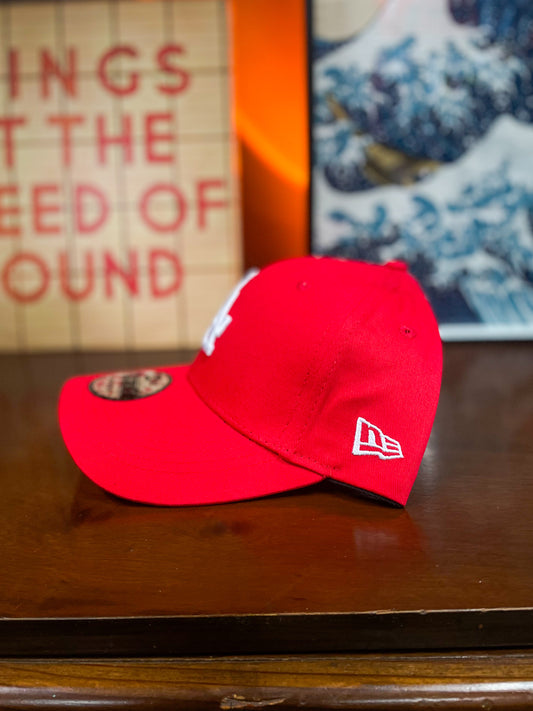 LA New Era 9FIFTY Curved Peak Cap - Red