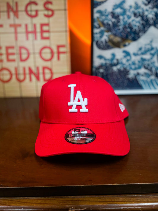 LA New Era 9FIFTY Curved Peak Cap - Red