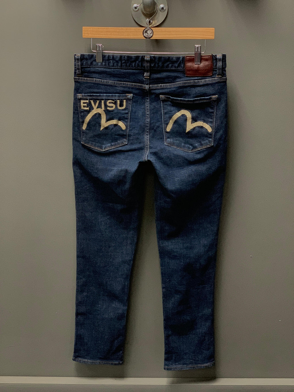 Evisu Pocket Spellout Japan Skinny Denim Jeans - 30 (Small)