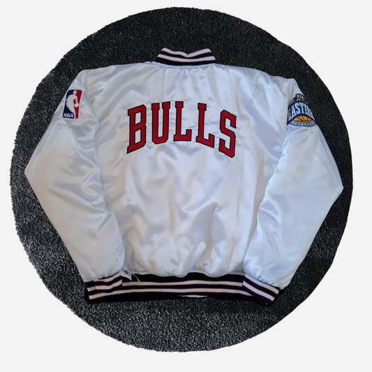 Chicago Bulls NBA Chalkline Satin Bomber Jacket