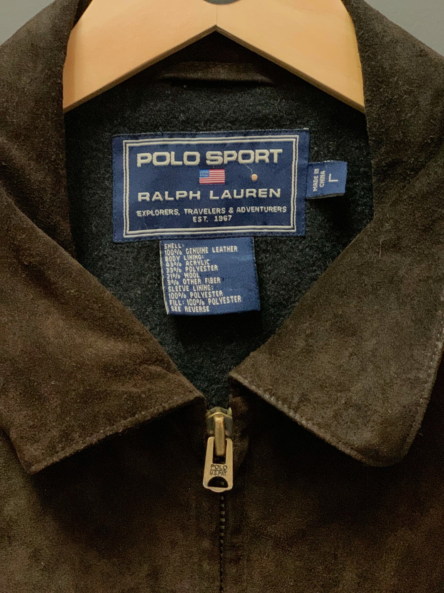 Polo Sport Ralph Lauren Suede Leather Jacket - Large