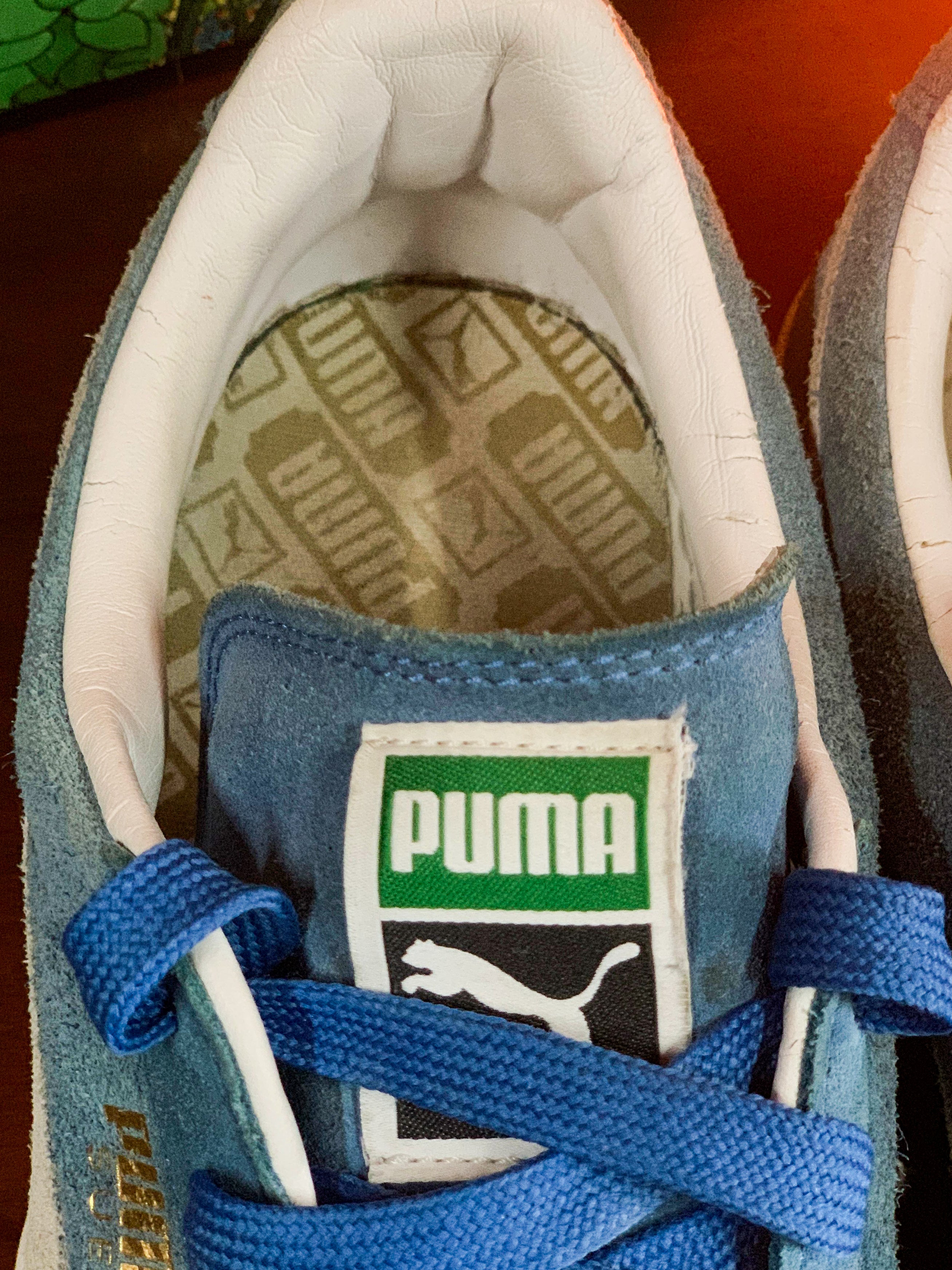 Puma Suede Blue & White Classic Sneakers - Size UK11