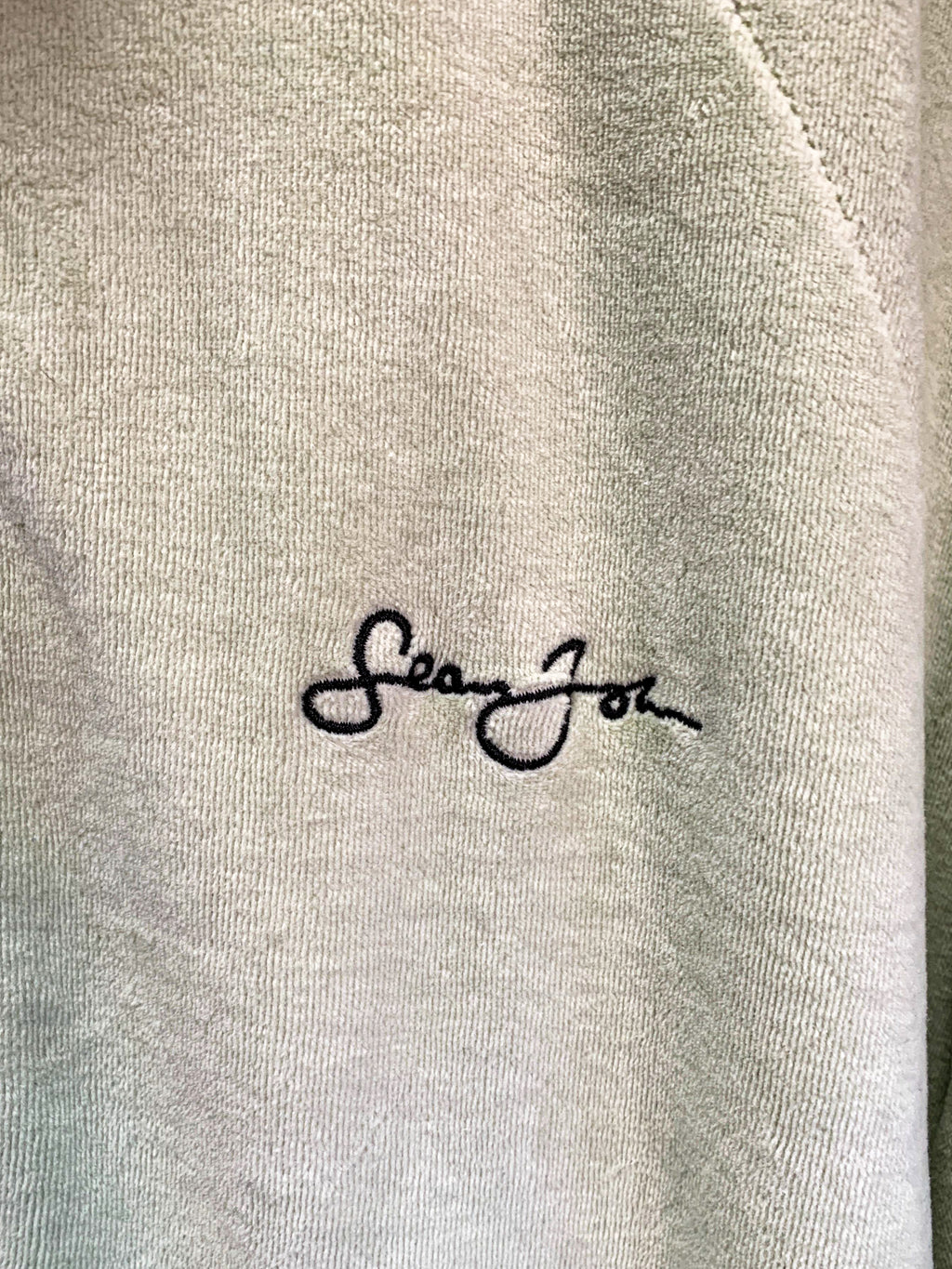 Sean John Full Zip Crushed Velvet Sweater - Large