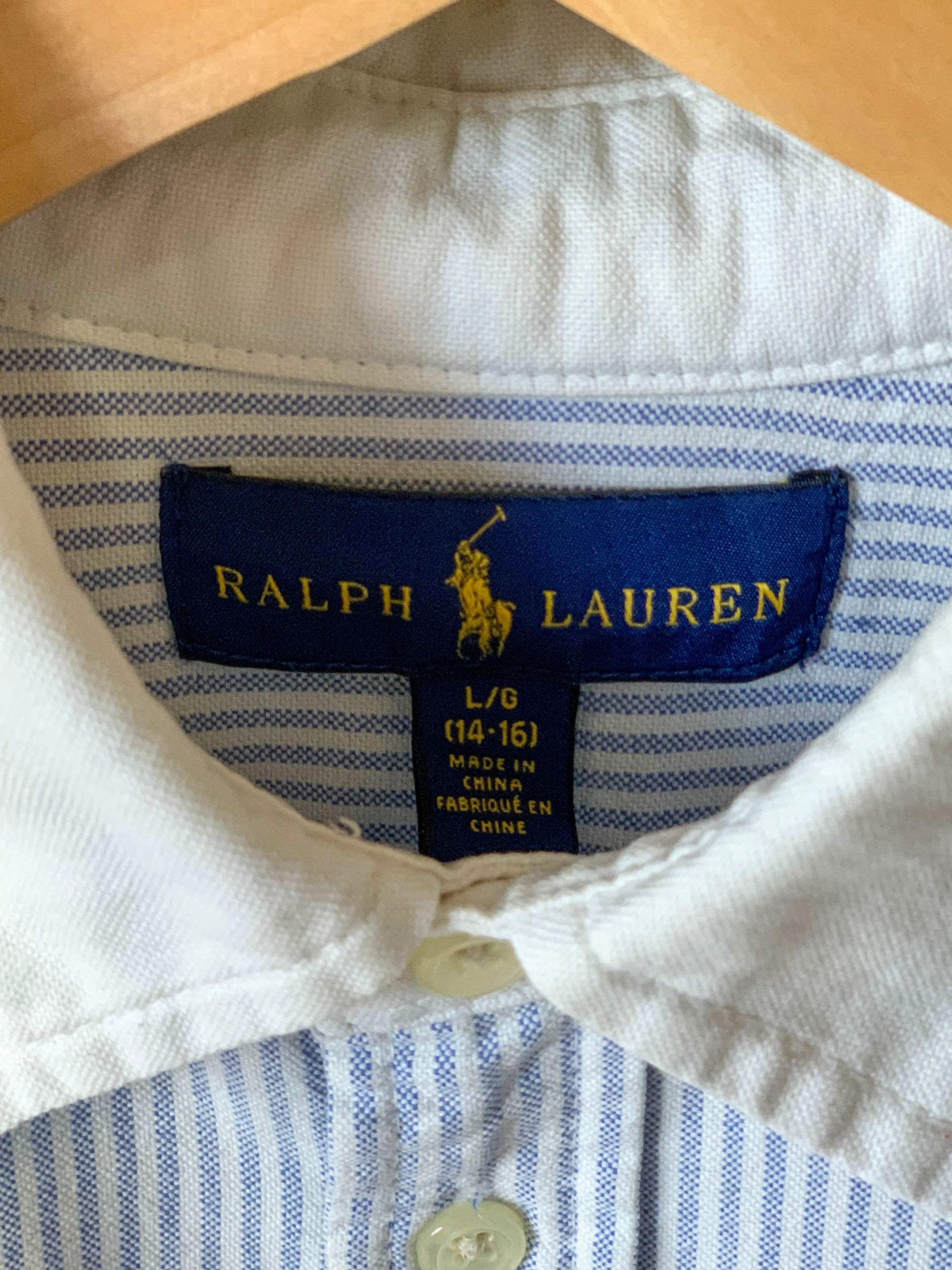 Polo Ralph Lauren Stripe Big Pony Ladies Cotton Shirt - Large