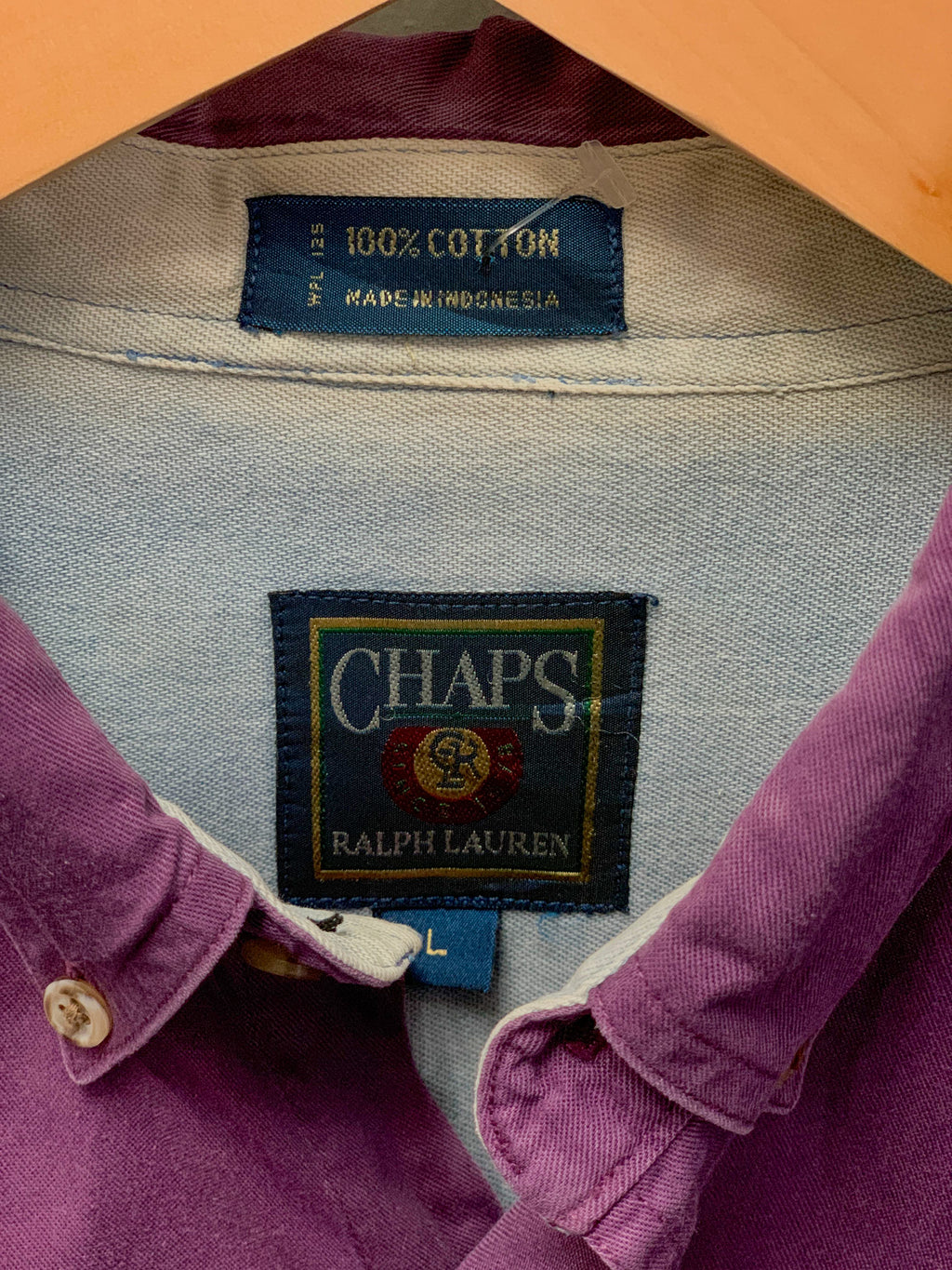 Chaps Ralph Lauren Crest Emblem L/S Shirt - Large