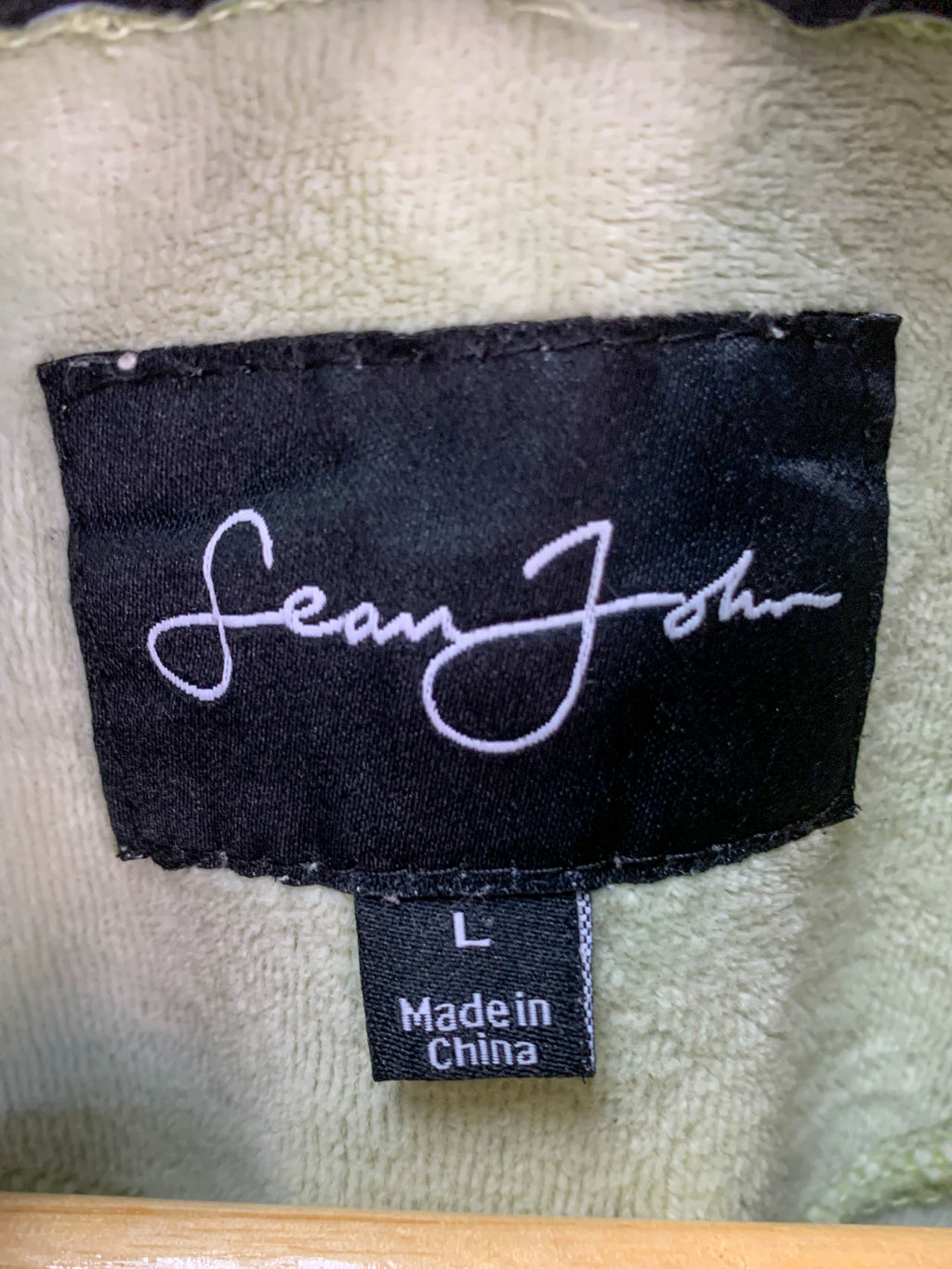 Sean John Full Zip Crushed Velvet Sweater - Large