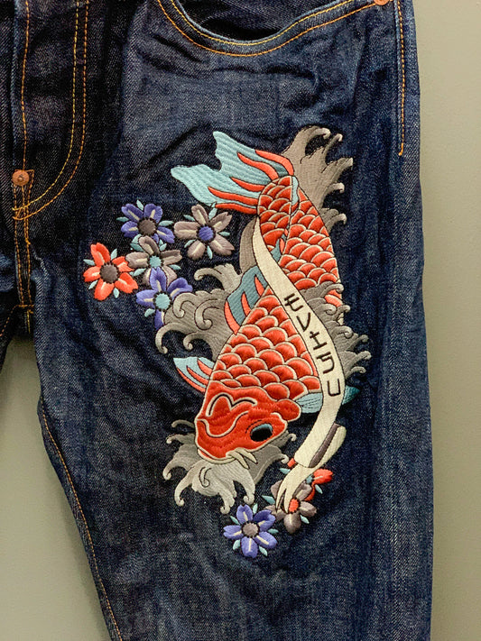 Evisu Koi Osaka Japan Denim Jeans - 34 (Large)
