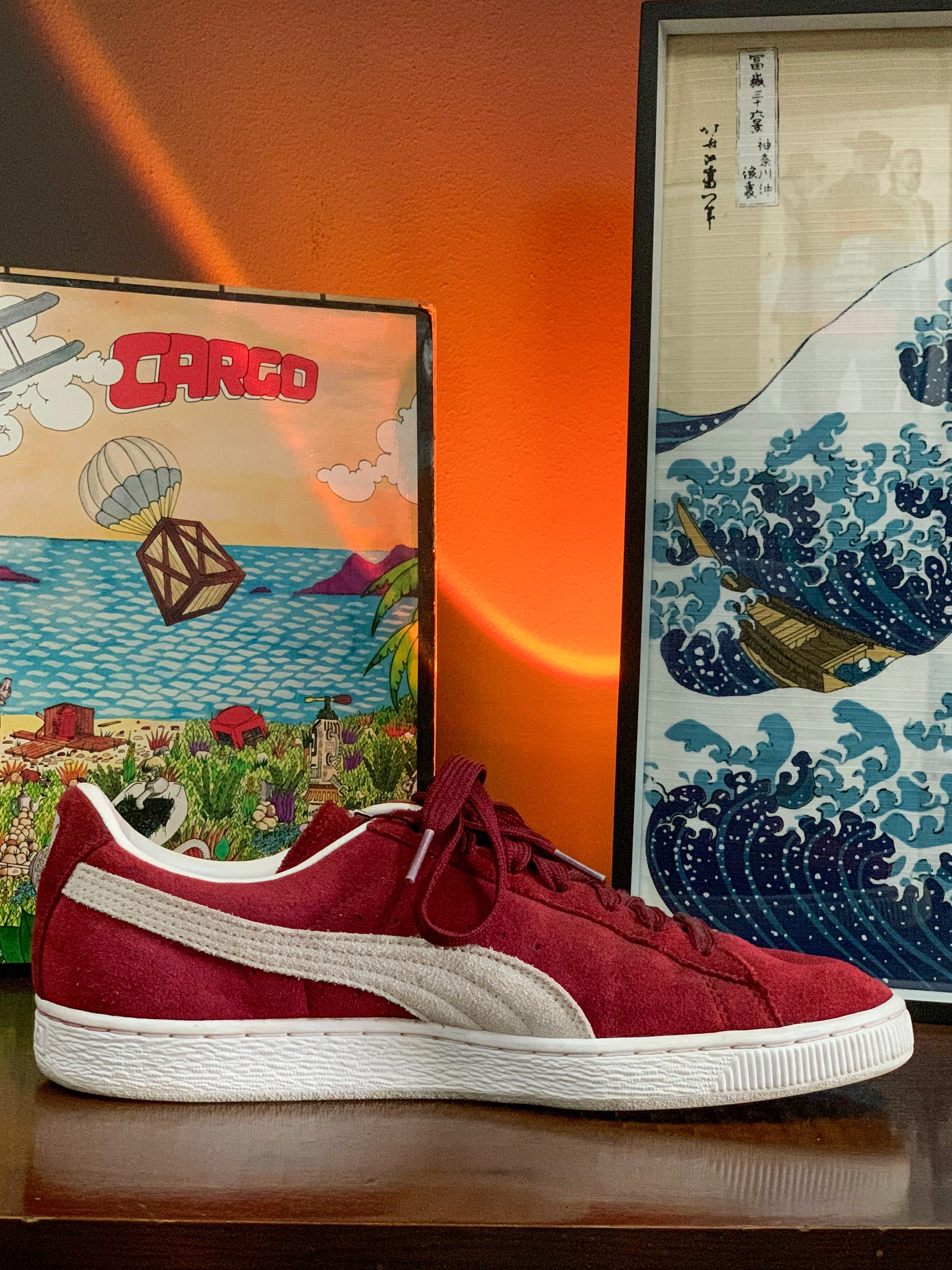 Puma Suede Red & White Classics - Size UK10