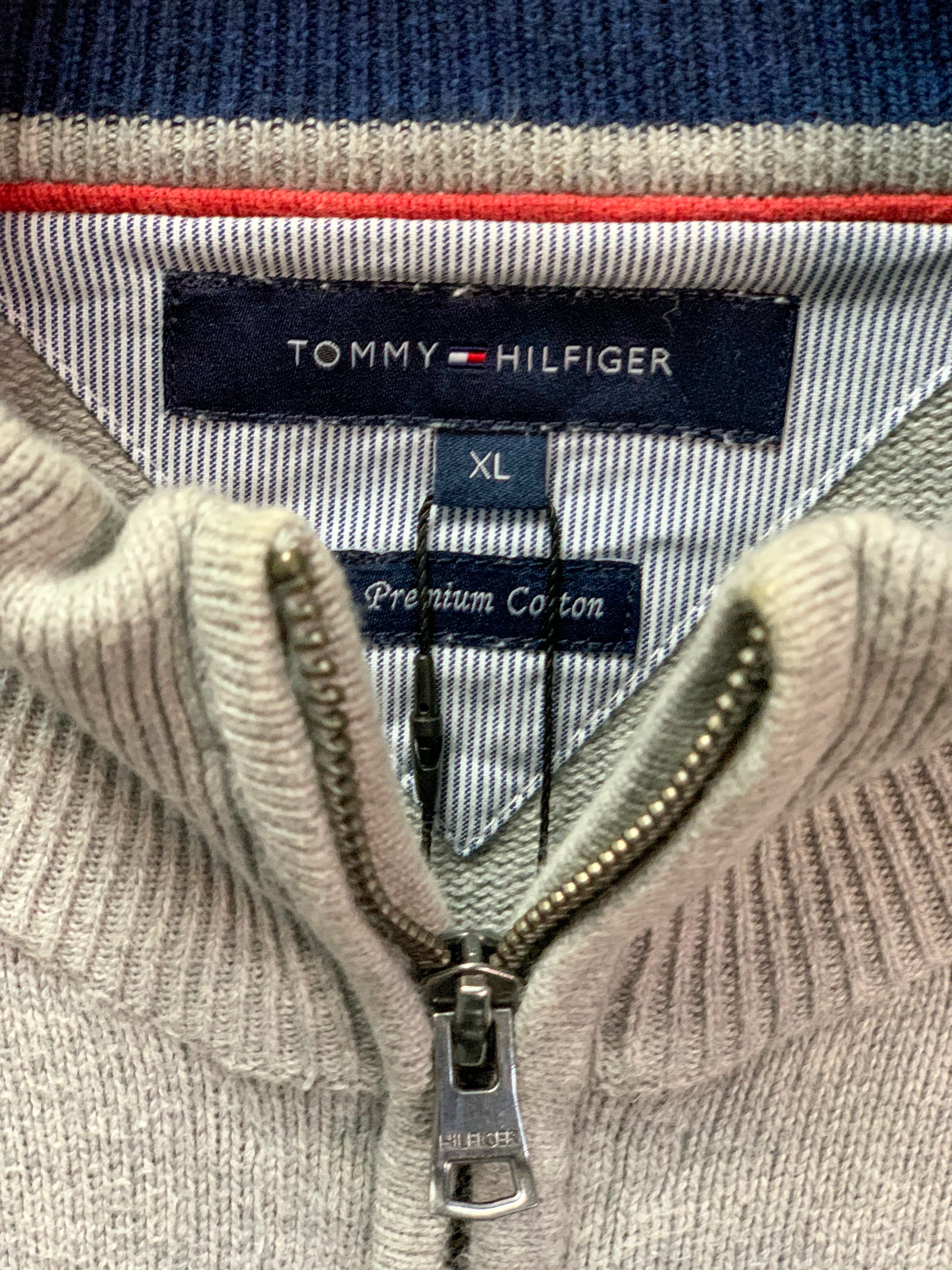 Tommy Hilfiger Full Zip Wrist Logo Sweater - Large