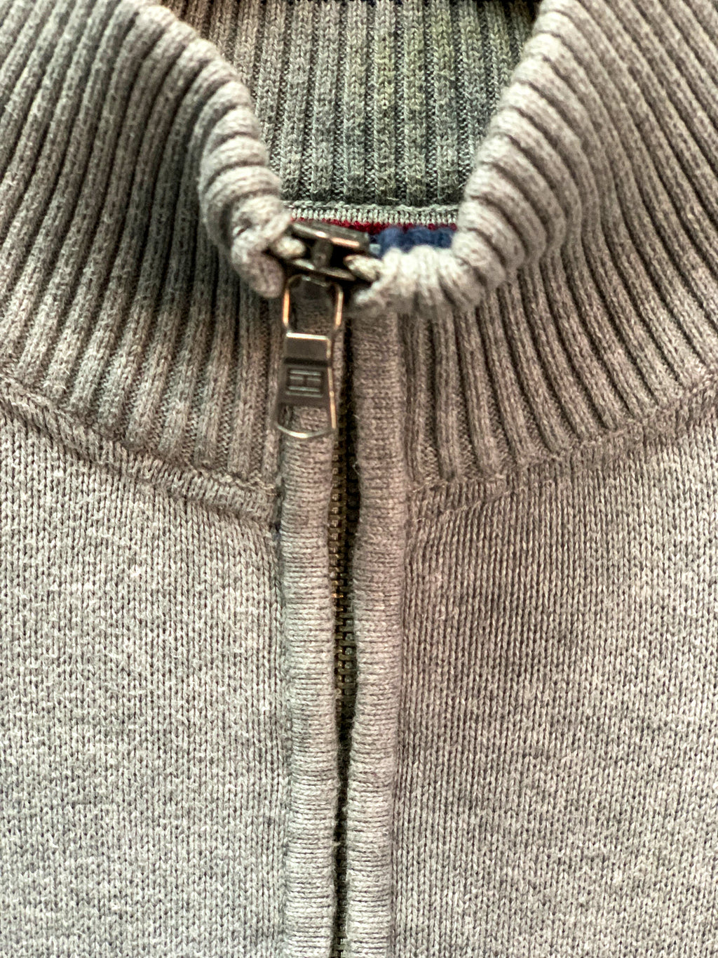 Tommy Hilfiger Full Zip Wrist Logo Sweater - Large