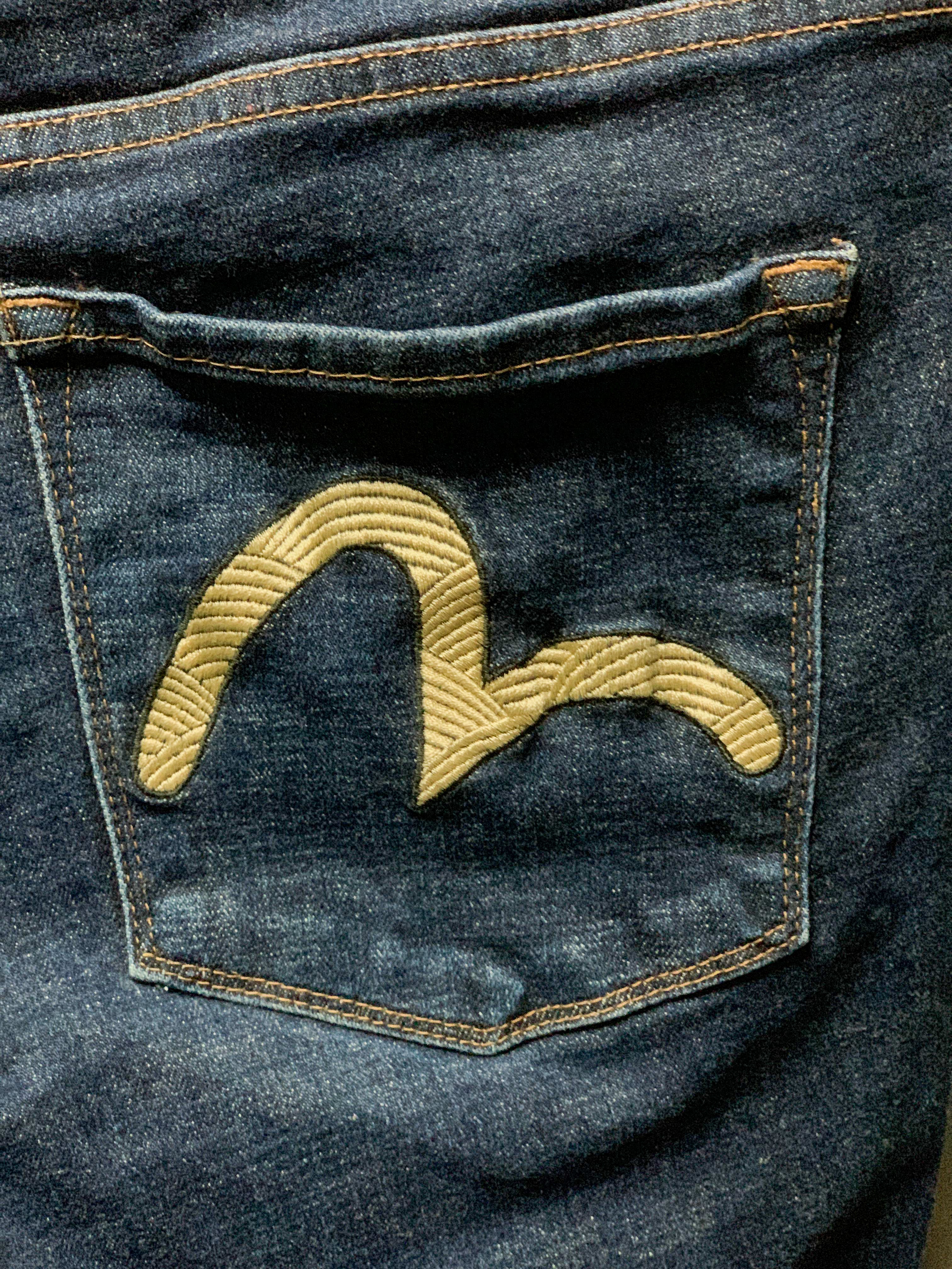 Evisu Pocket Spellout Japan Skinny Denim Jeans - 30 (Small)