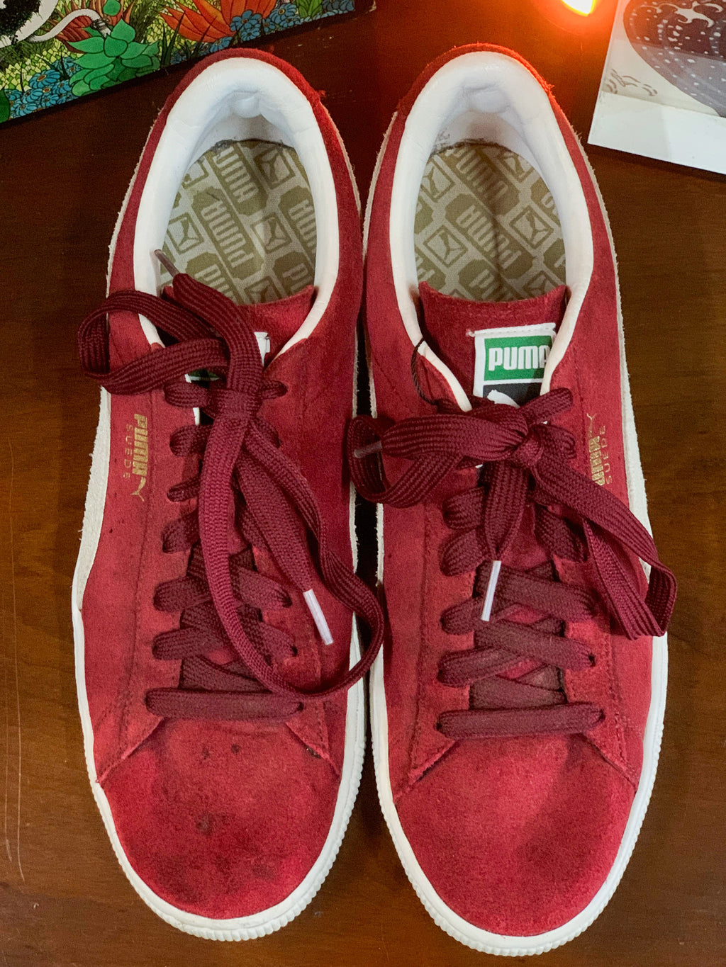 Puma Suede Red & White Classics - Size UK10
