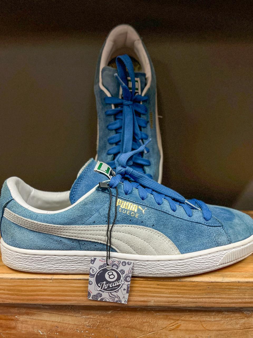 Puma Suede Blue & White Classic Sneakers - Size UK11