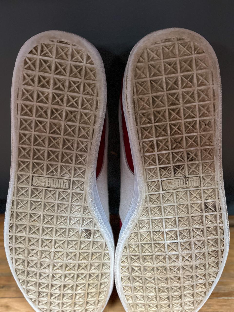 Puma Suede Red & White Classics - Size UK10