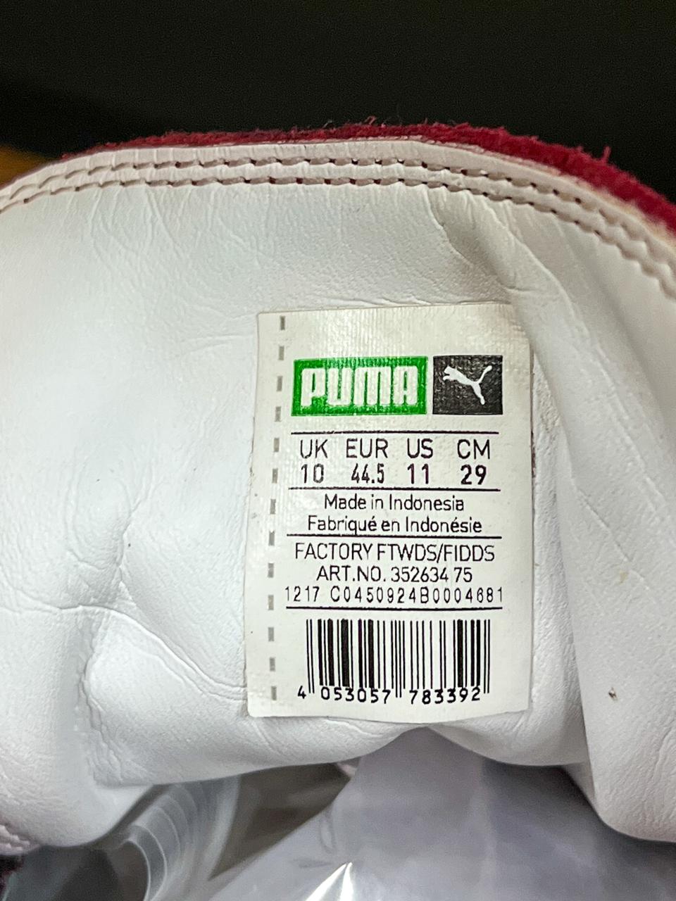 Puma Suede Red & White Classics - Size UK10