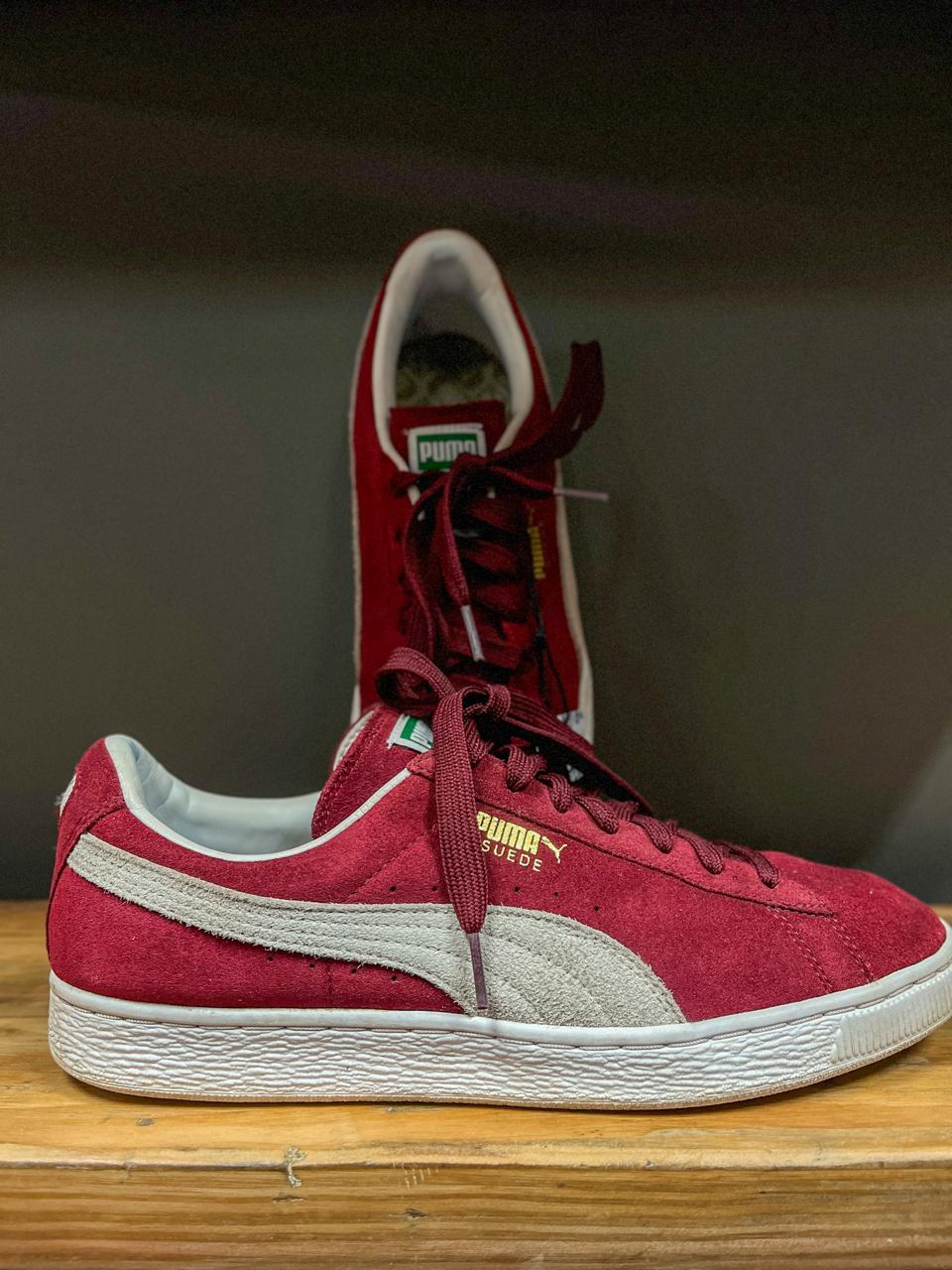 Puma Suede Red & White Classics - Size UK10