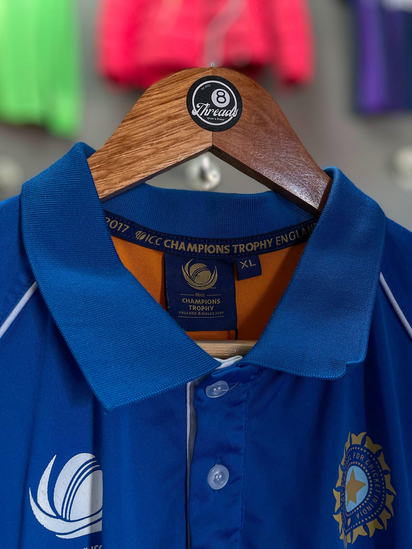 India Cricket ICC Trophy Team Jersey - Fits Large