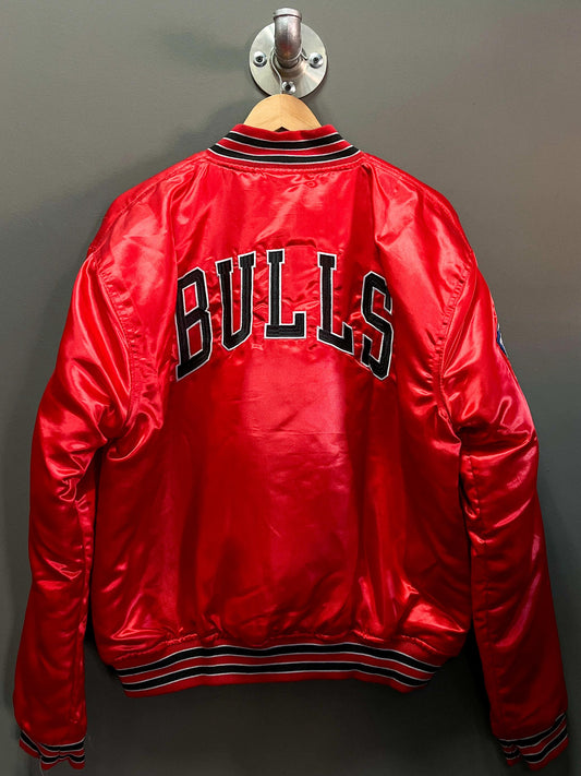 Chicago Bulls ChalkLine Satin NBA Satin Bomber Jacket - XLarge