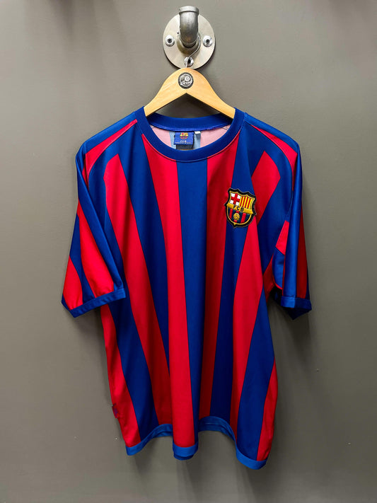 FC Barcelona "Ronaldinho 10" Retro Football Jersey - Fits Large