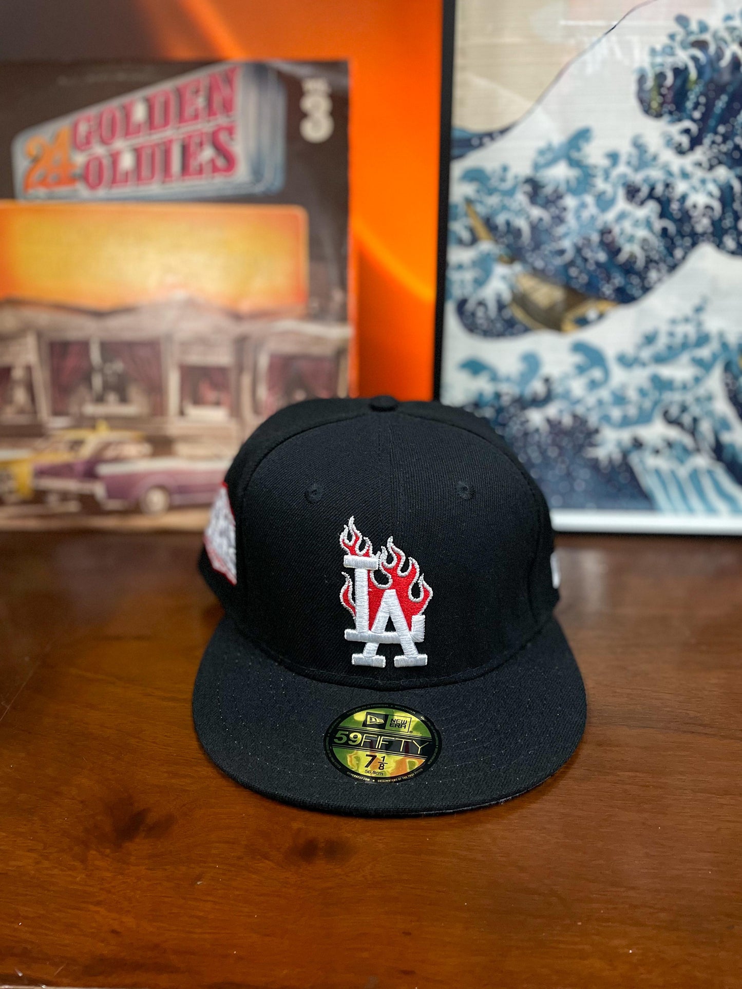 New Era LA Dodgers Flames "2020 World Series Patch" 59FIFTY Fitted Cap