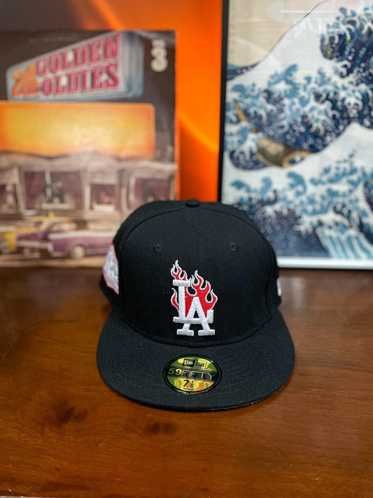 New Era LA Dodgers Flames "2020 World Series Patch" 59FIFTY Fitted Cap