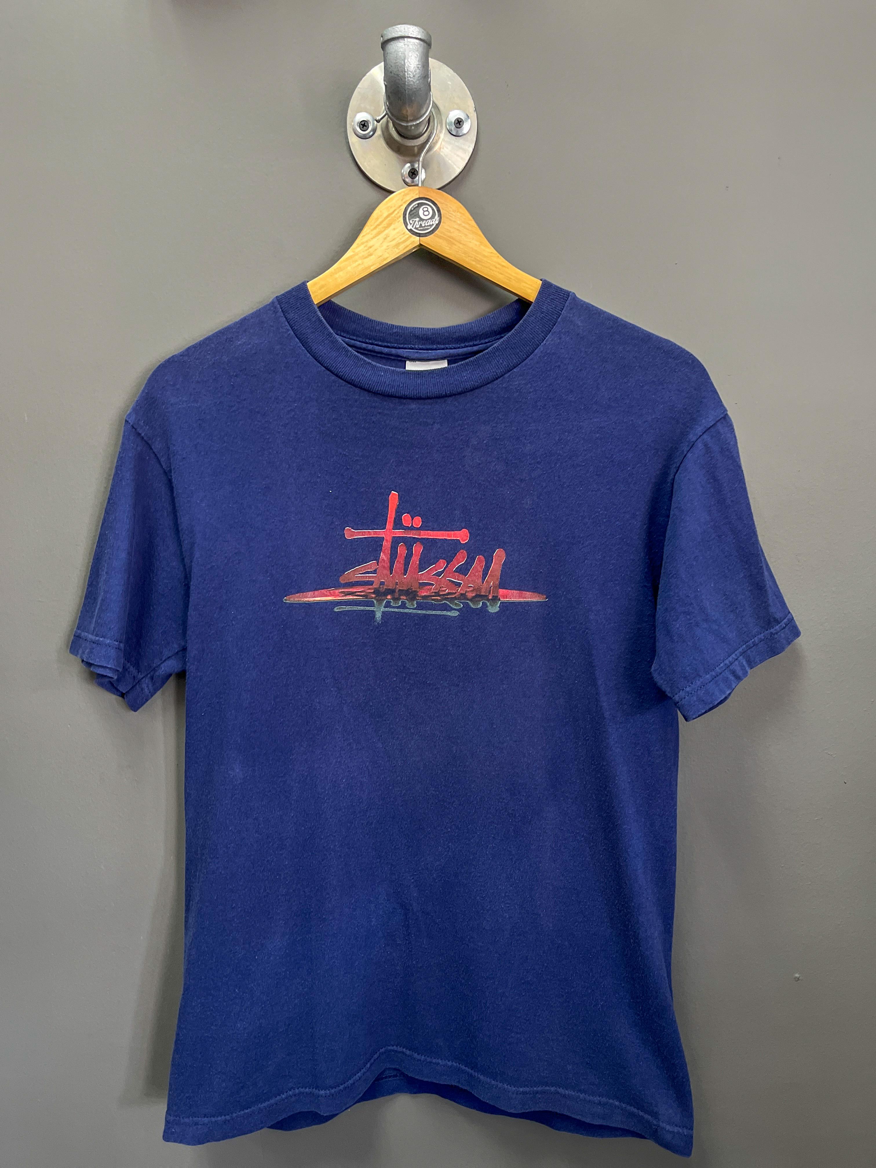 90's Stüssy Logo Made In USA T-Shirt - Small