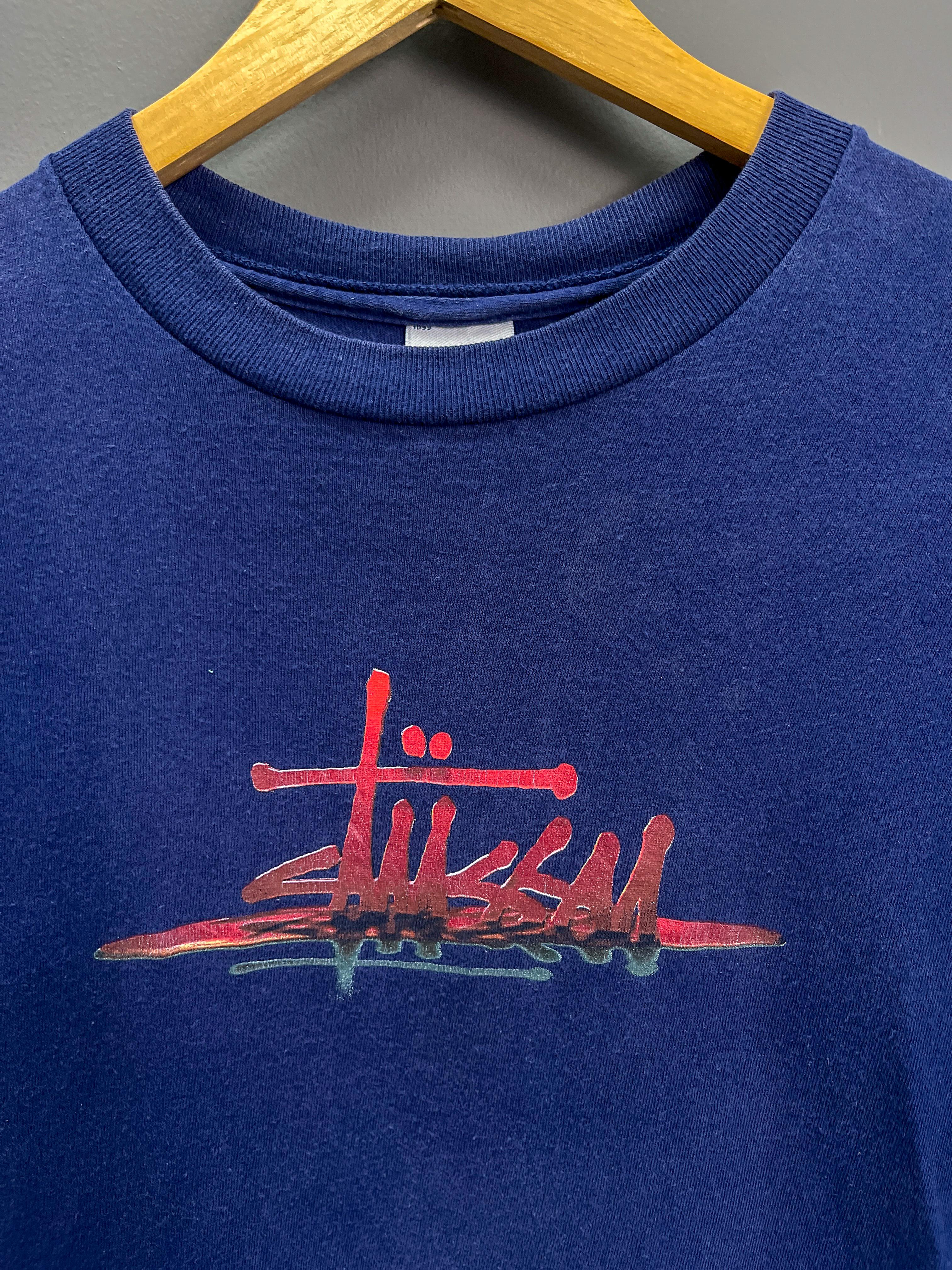 90's Stüssy Logo Made In USA T-Shirt - Small