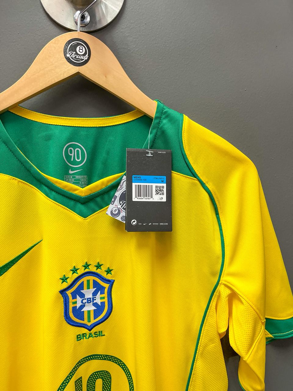 Brazil 2004 Home Nike T90 "Ronaldinho" Retro Football Jersey - Medium