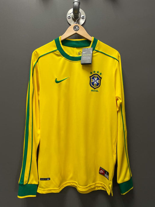 Brazil 1998 Nike Long Sleeve Retro Football Kit - Large