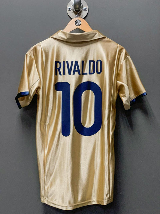 FC Barcelona 2002/03 "Rivaldo 10" Retro Nike Football Jersey - Medium