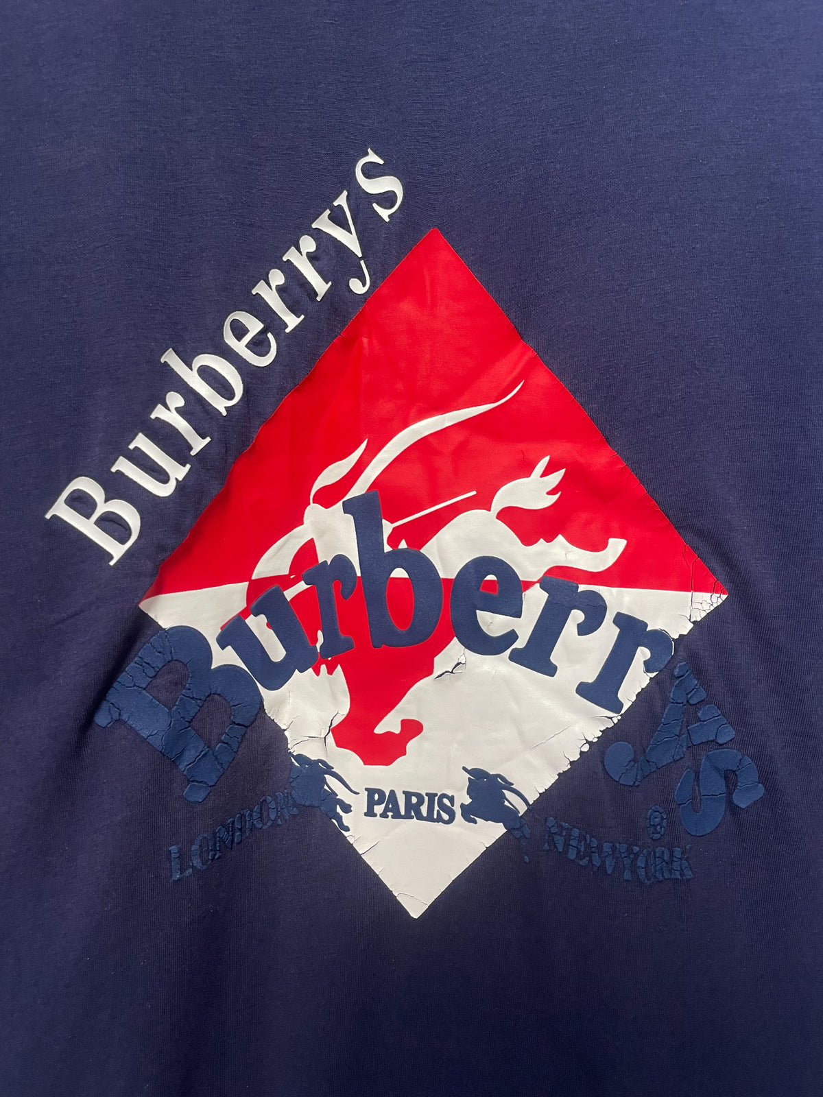 Burberry Stripe Sleeve Tee - Medium