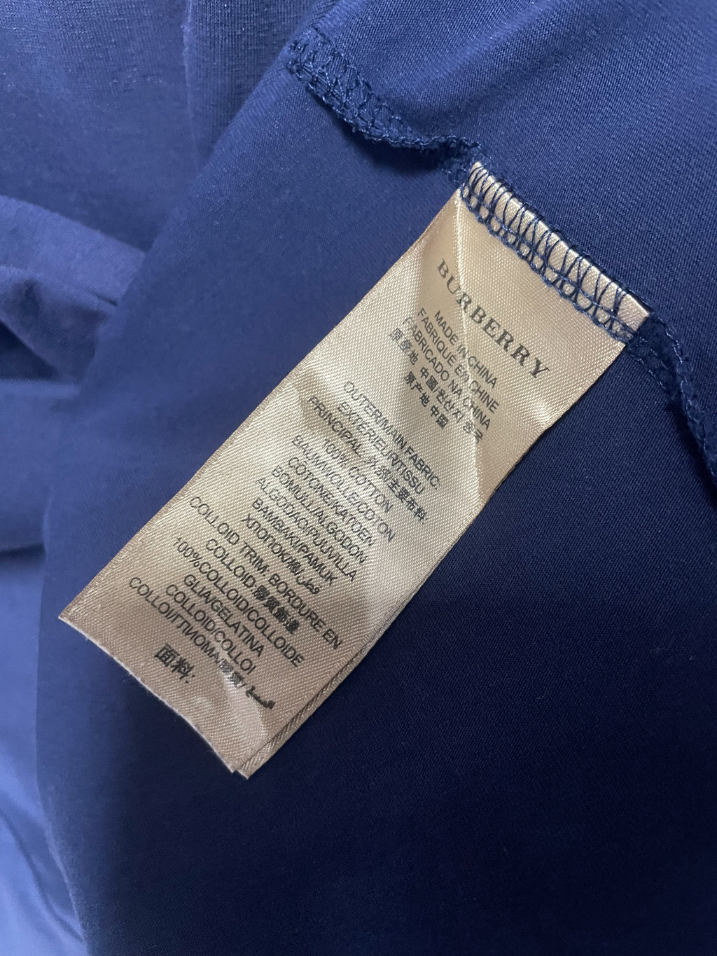 Burberry Stripe Sleeve Tee - Medium