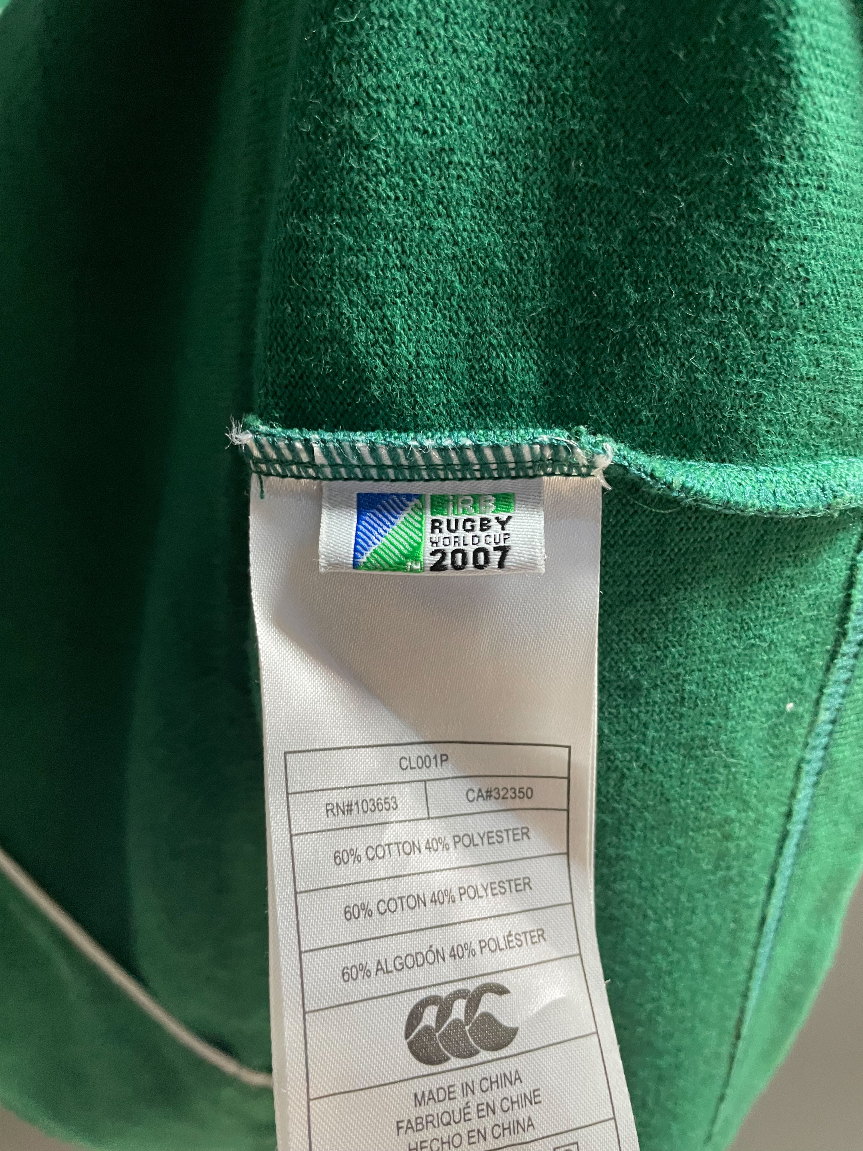 Ireland RWC 2007 Rugby World Cup Jersey - Small