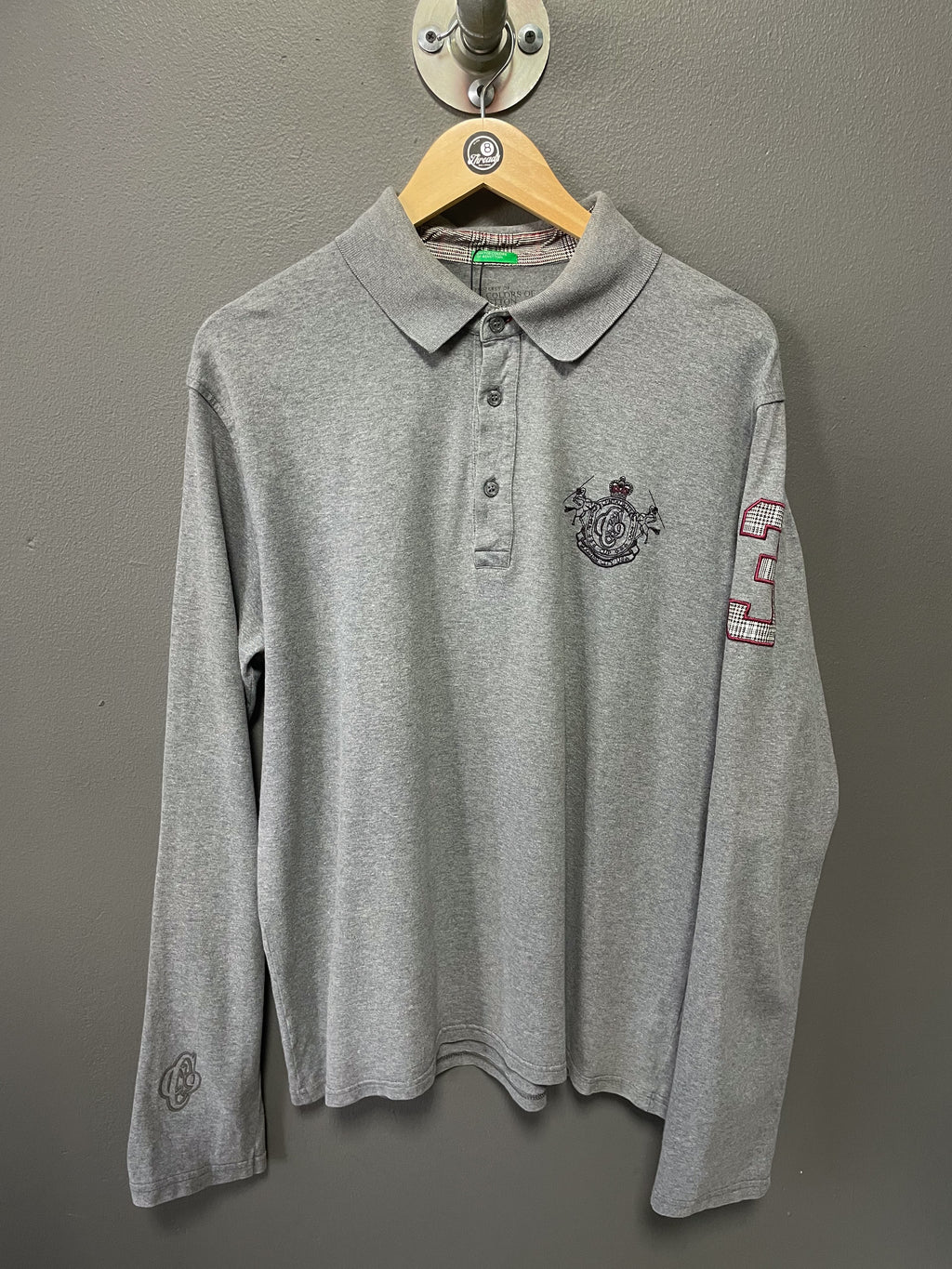 United Colors Of Benetton Plaid L/S Golfer - Large